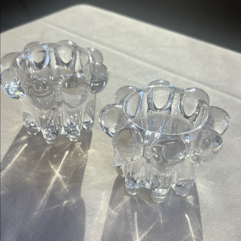 Elegant Clear Glass Candle Holders
